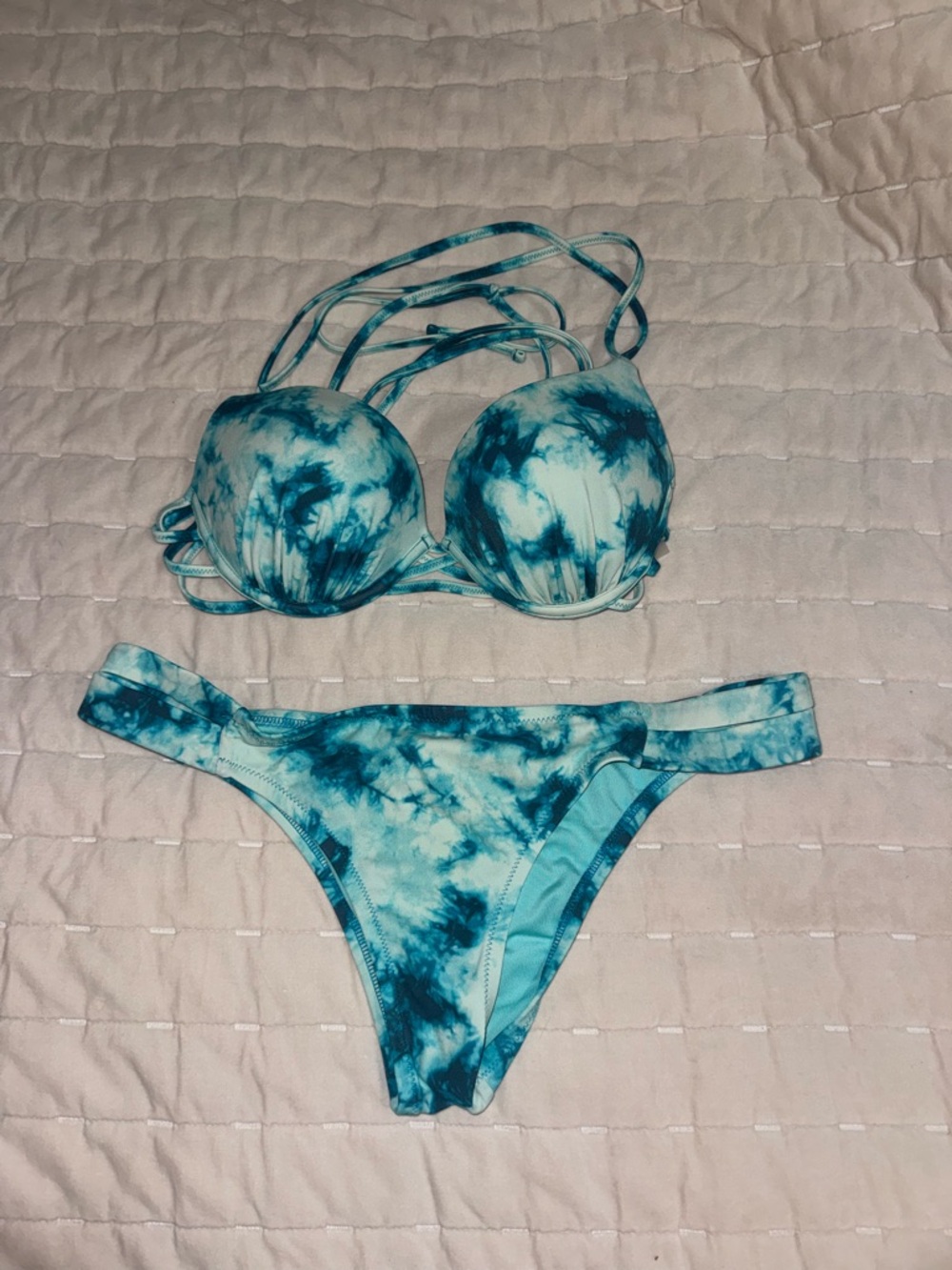 Shade & Shore Aqua Strappy Push-Up Bikini Top